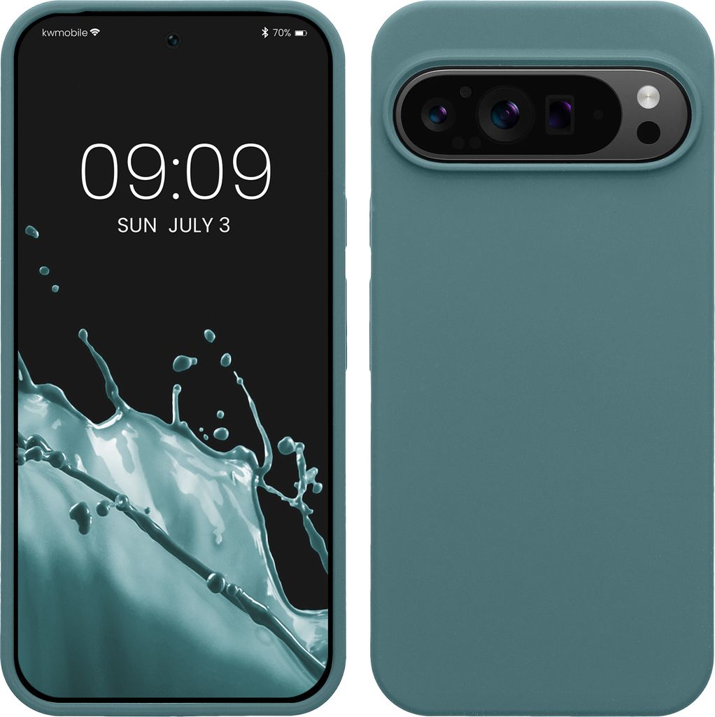 kwmobile Handyhülle für Google Pixel 9 Pro XL Hülle, für Pixel 9 Pro XL Case - Hülle Silikon - kabelloses Laden - Arctic Night