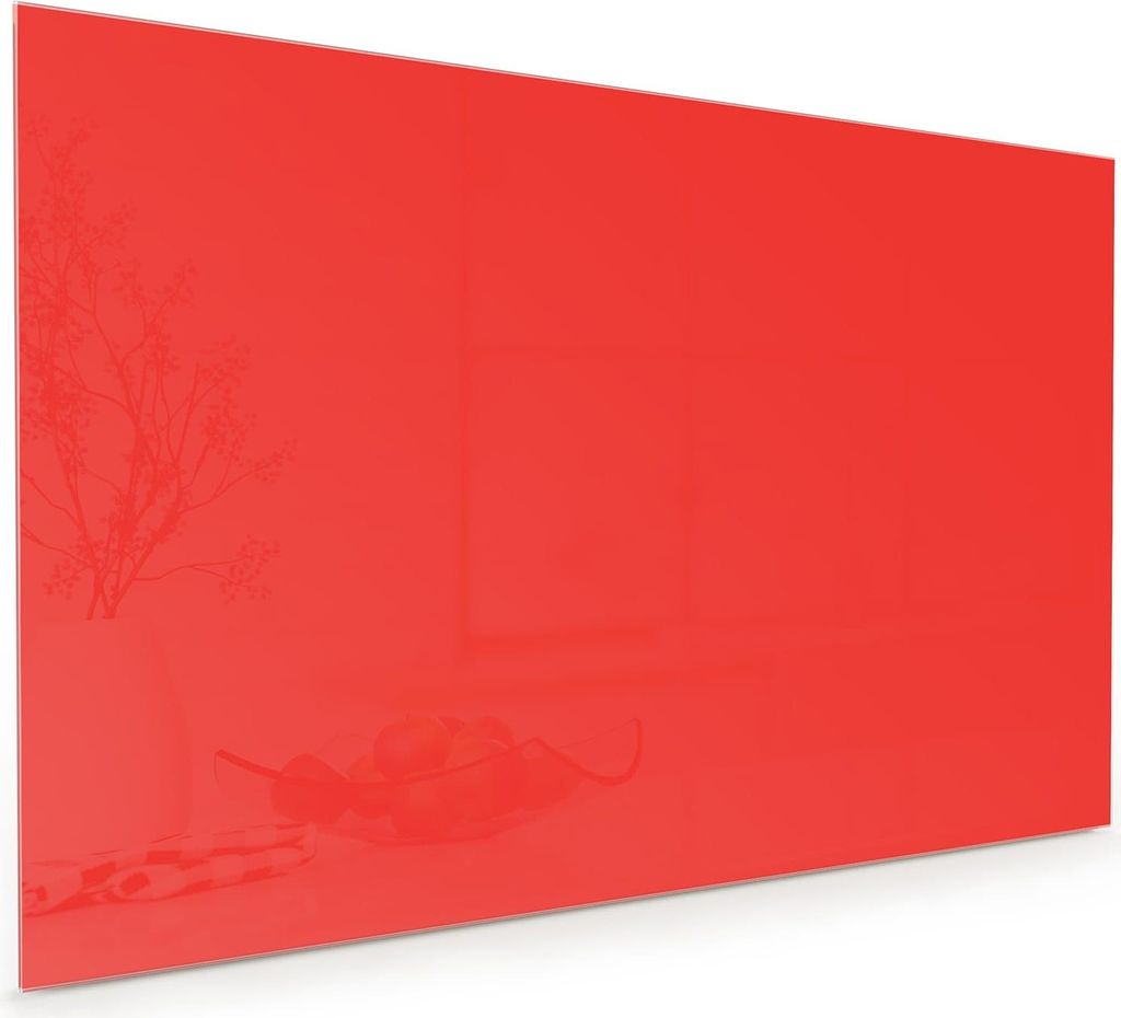 Küchenrückwand Spritzschutz Glas mit Motiv Roter Hintergrund I 40 x 40 cm