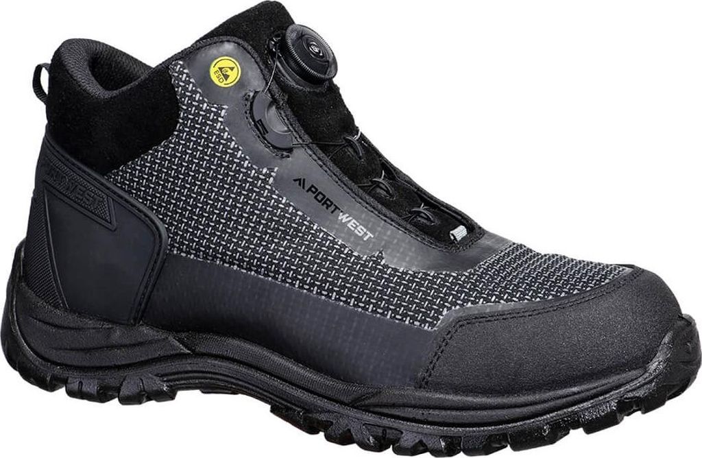 Portwest Girder Composite Mid Boot S3S ESD SR FO FE04 Gr. 42 Black/Grey