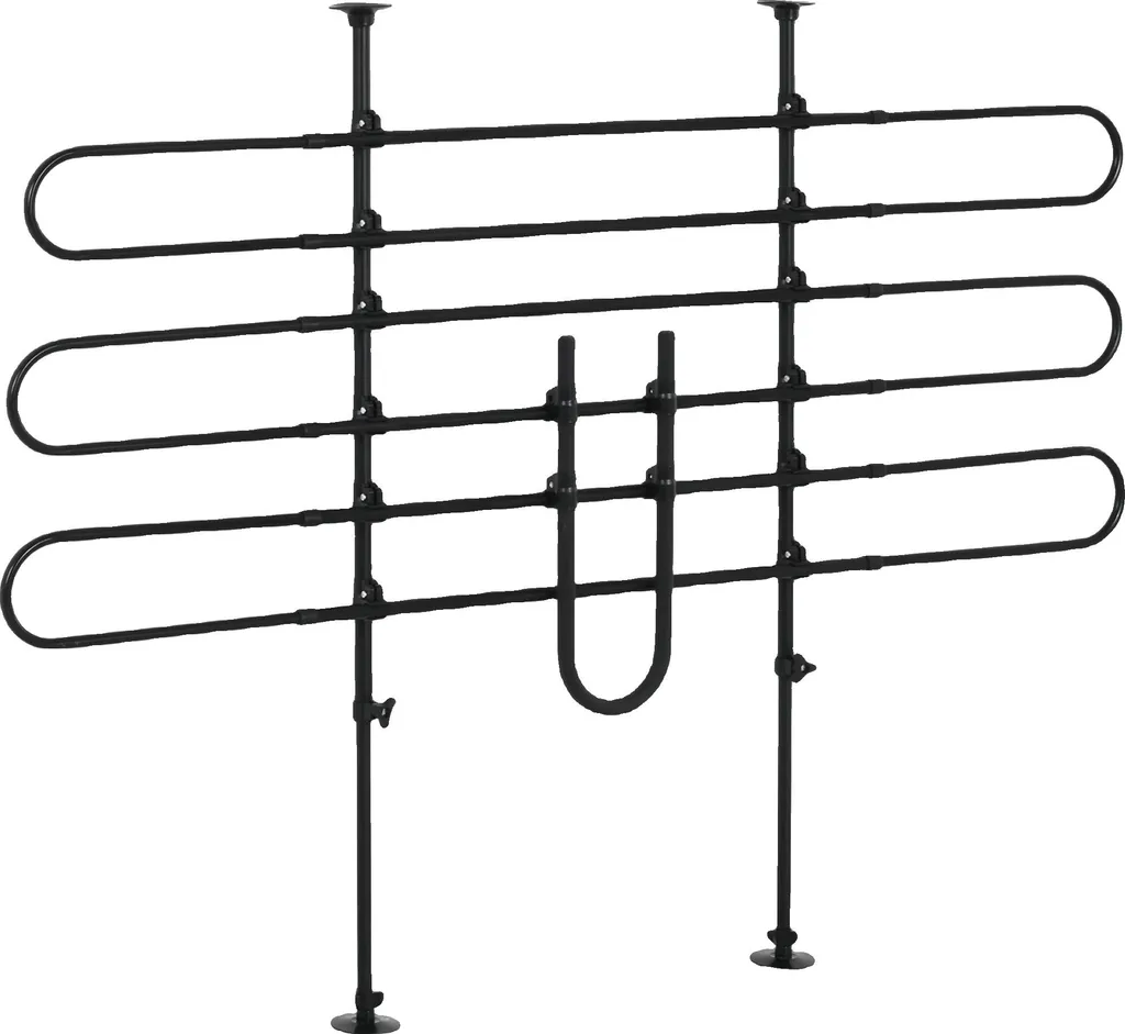 Divisorio per cani, larghezza regolabile, altezza regolabile, nero, 135x120 cm