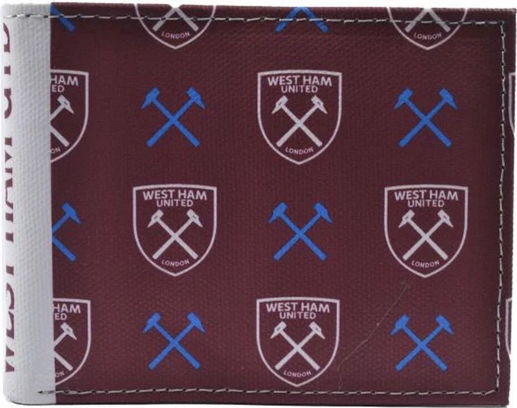 West Ham United FC - Brieftasche für Karten, Canvas, Zweifach gefaltet, Ikone BS6139 (Einheitsgröße) (Weinrot)
