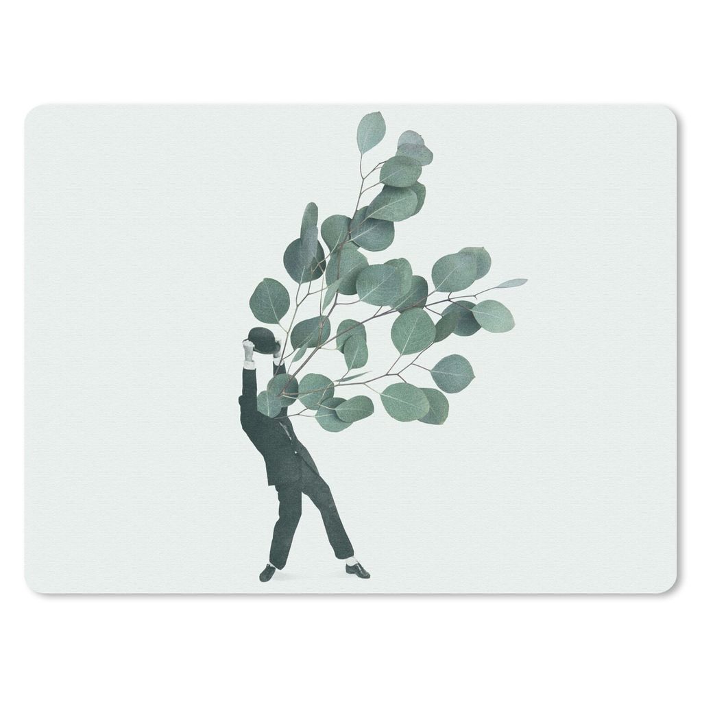 MuchoWow Mauspad Mousepad Ballon - Mann - Retro 40x30 cm - Mousepads - Maus Mat - Pad - Mausunterlage - Anti Rutsch