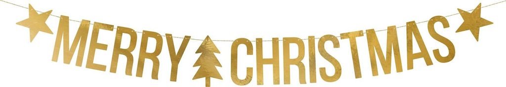 Girlande Merry Christmas Gold 150 x 10,5 cm - Einheitsgröße