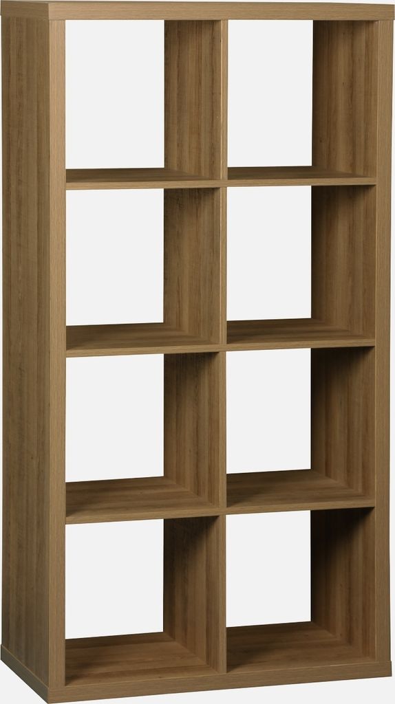 sweeek - Bücherregal Holzoptik 4 Ebenen 8 Stauräume