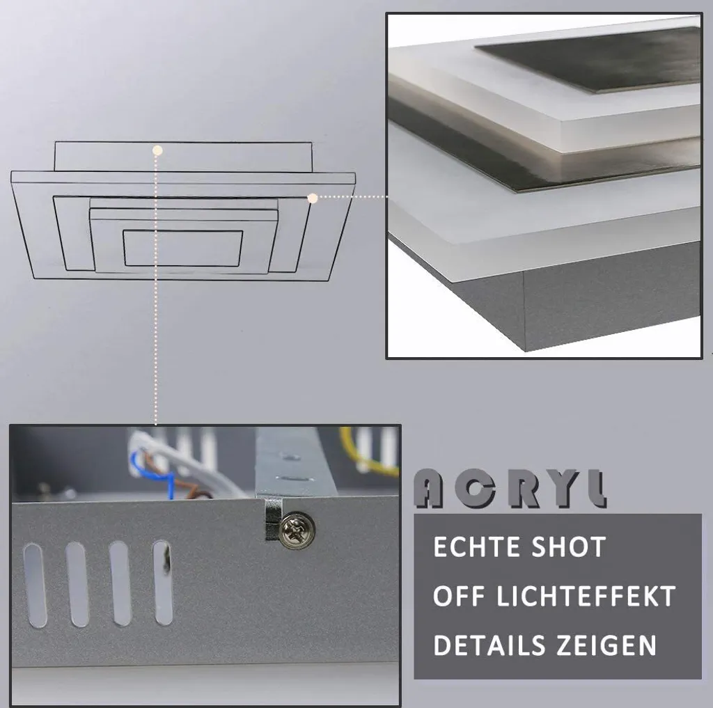 ZMH Plafoniera LED Professionale 23W 30cm - Luce Soggiorno Alta Qualità - 7