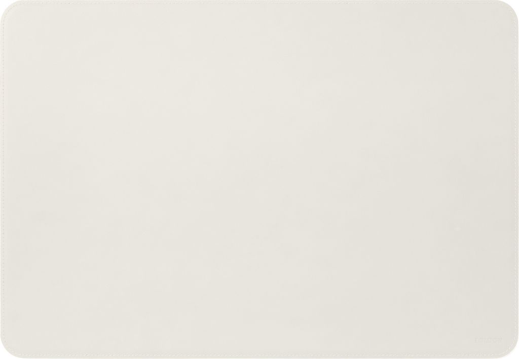 Schreibtischunterlage Leder Weiß cm 65x45 - Runde Ecken - Handwerkliche Nähte - Hergestellt in Italien