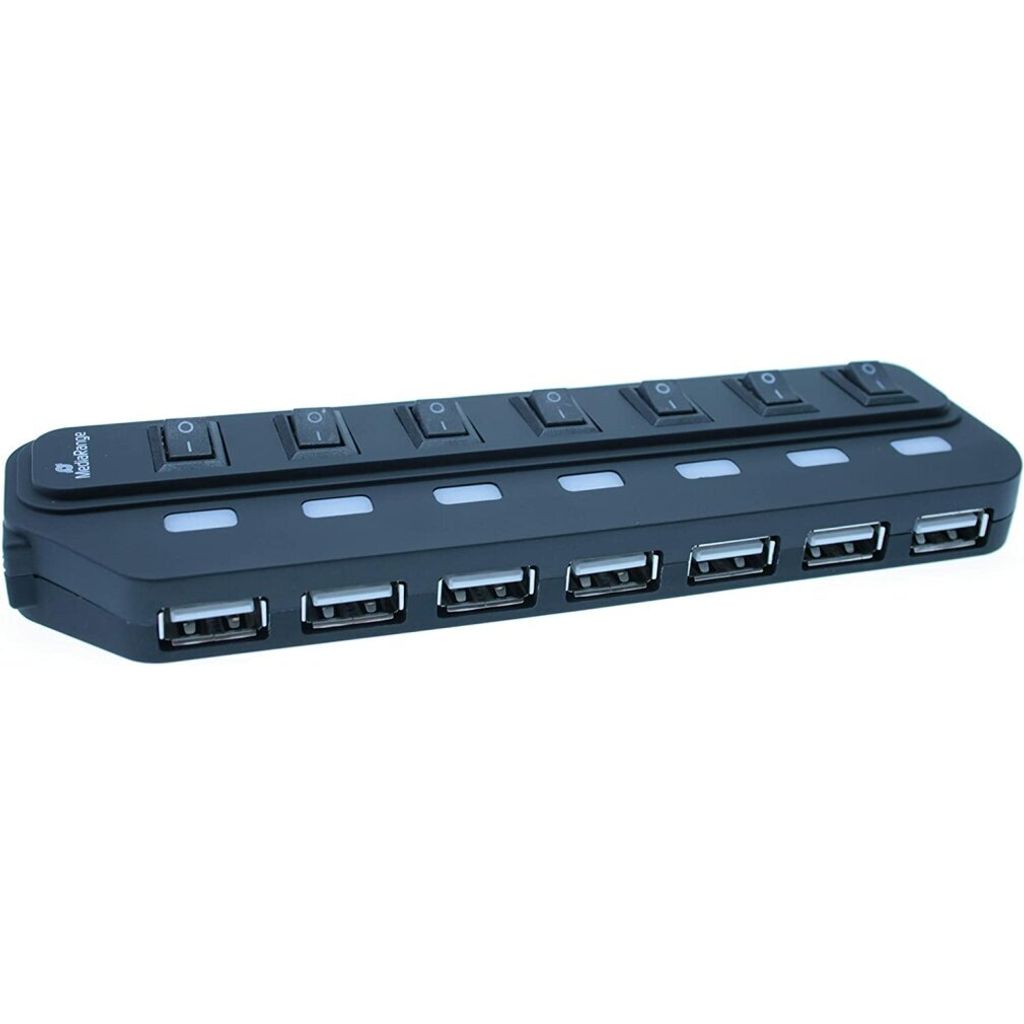 USB 2.0 Hub 1:7 mit seperaten Ein-/Aus-Schaltern. Produktbild 
