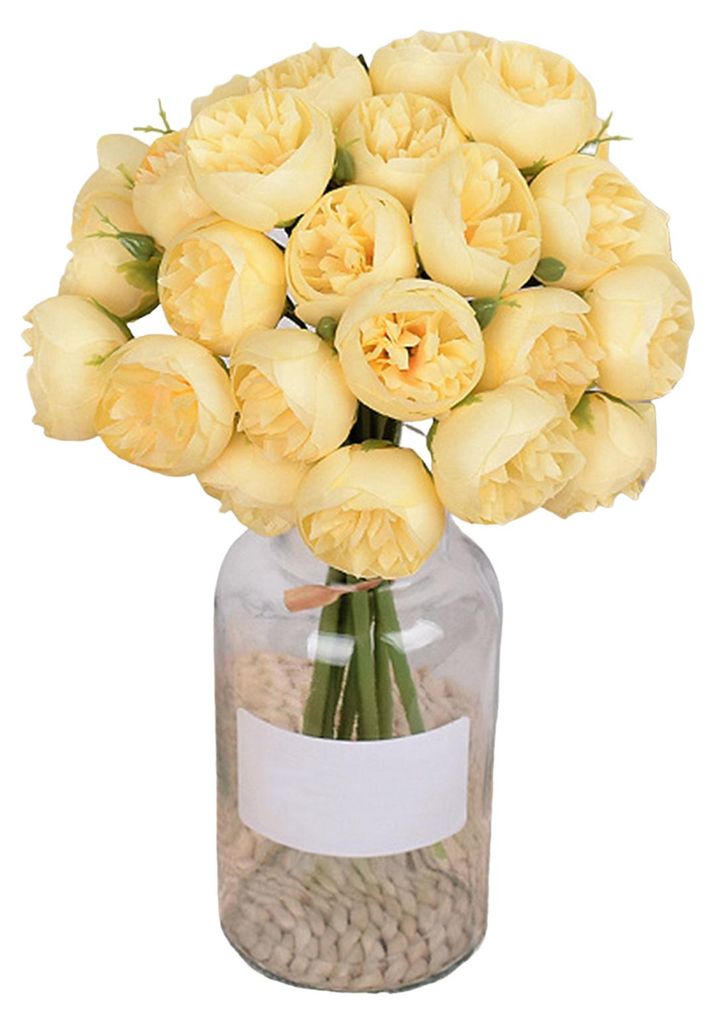 Künstlicher Pfingstrosenstrauß, realistische Haptik, kein Verwelken, 27 Köpfe, künstliche Blumen zum Selberarrangieren