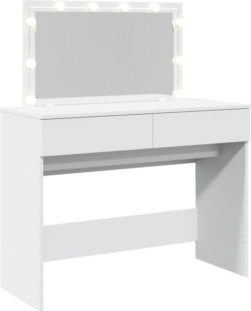 Schminktisch mit LED-Beleuchtung Weiß 100x40x120 cm