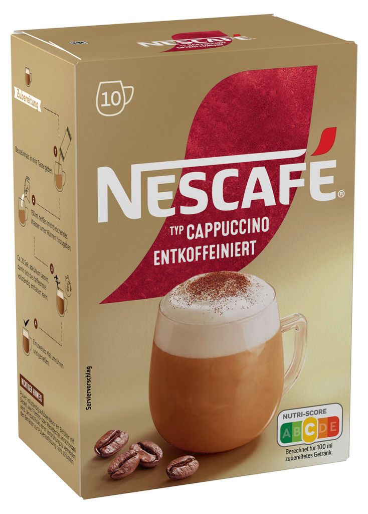 Nescafe Cappuccino rozpustná káva bez kofeinu 10 x 12,5 g Obrázek produktu 