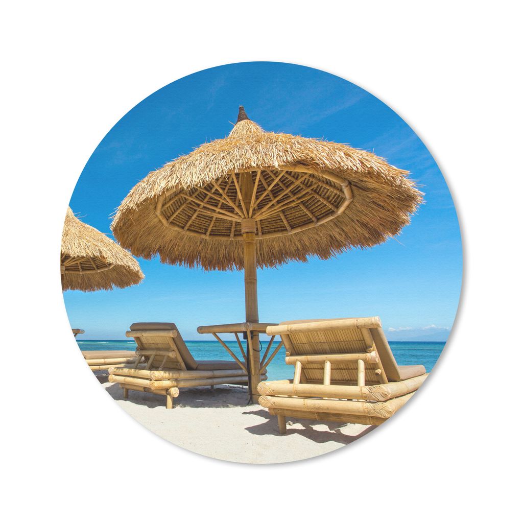 MuchoWow Mauspad Mousepad Strandkorb - Strand - Sonnenschirm - Meer - Sommer 20x20 cm - Mousepads - Maus Mat - Pad - Mausunterlage - Schreibtisch...