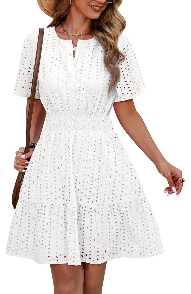 Vestido de verano para mujer - Cuello en V - Algodón - Imagen del producto 