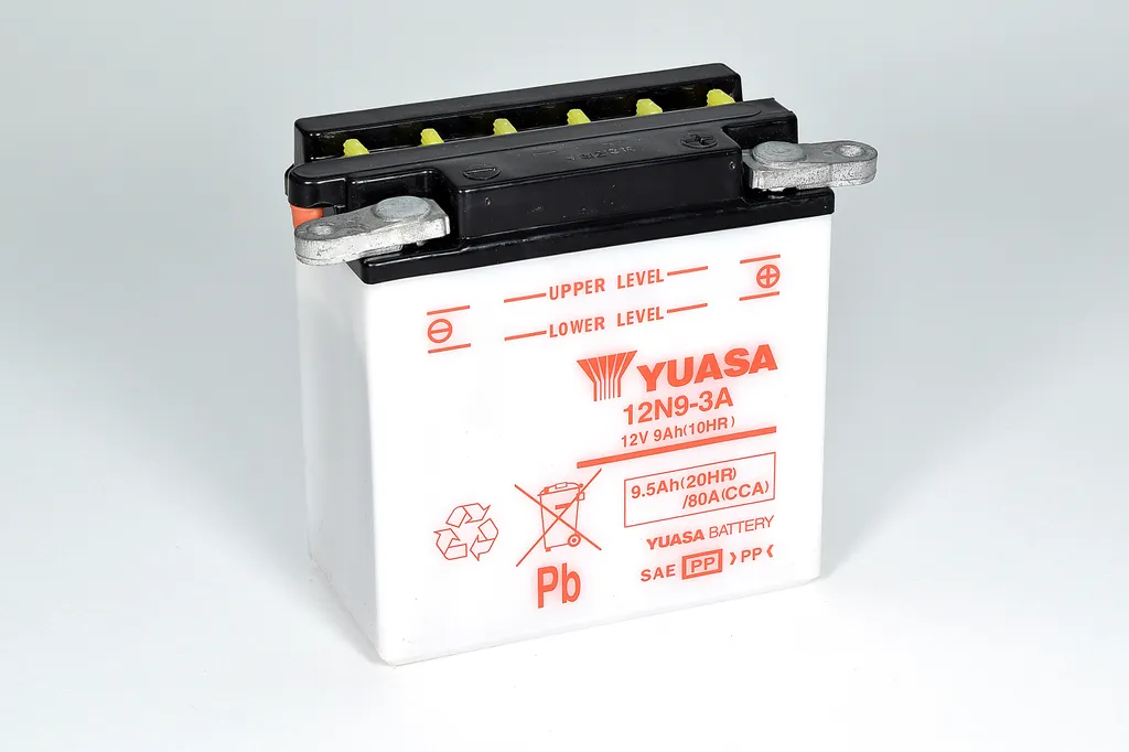 Batterie 12V 9Ah YUASA 12N9-3A Idéale pour Restauration Moto et Quad