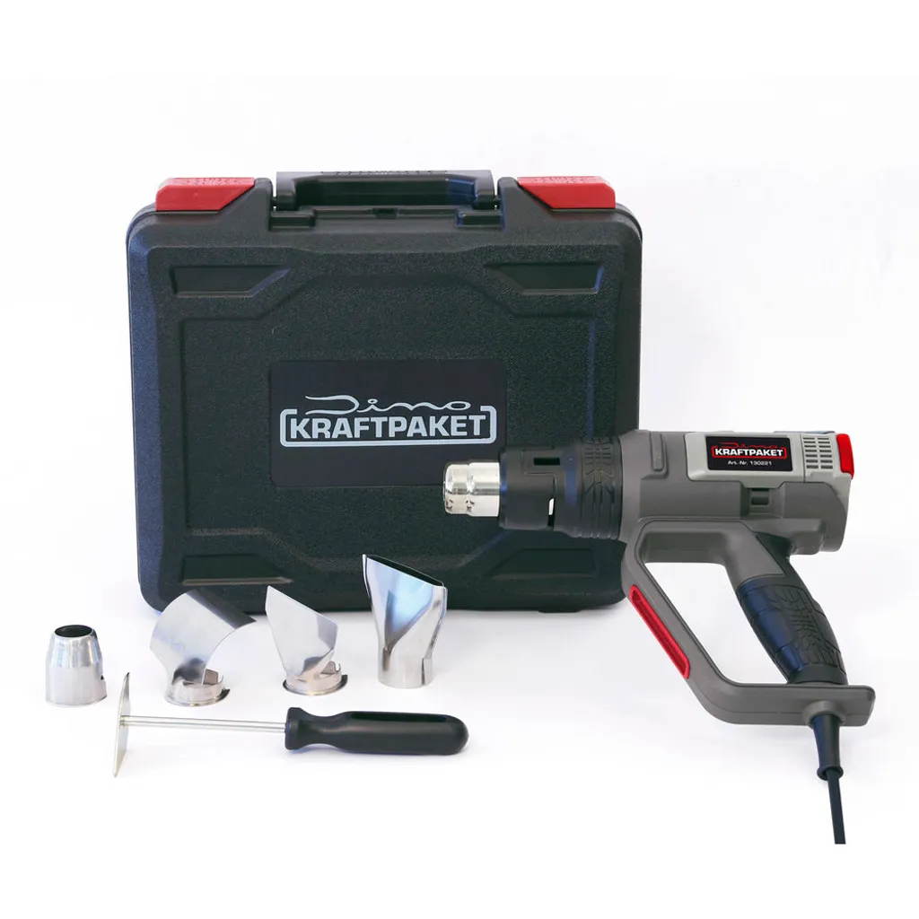 Souffleur thermique 2000W 650°C Dino KRAFTPAKET 130221 kit complet PROFI