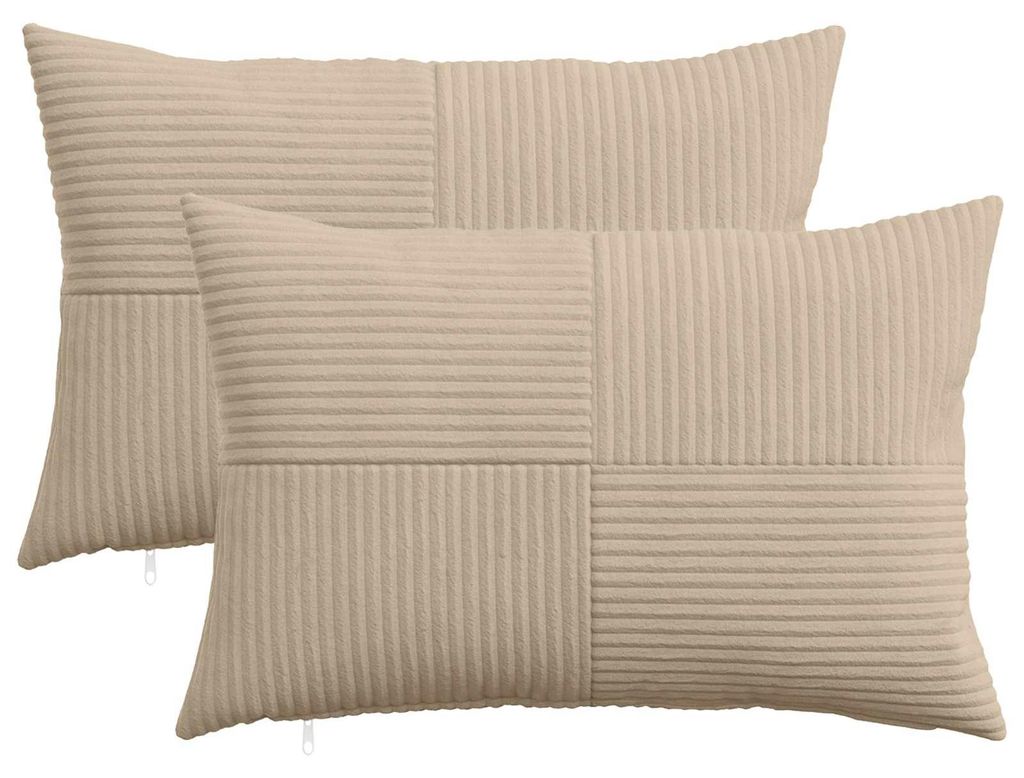 vidaXL Kissenbezug 2 pcs ALMELO Taupe 40 x 60 cm Cord Produktbild 