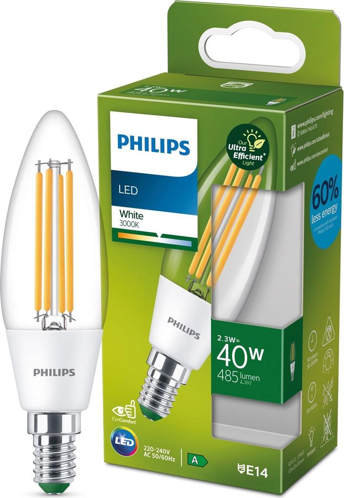 Philips by Signify Žiarovka Philips číra 40W B35 E14 Obrázok produktu 