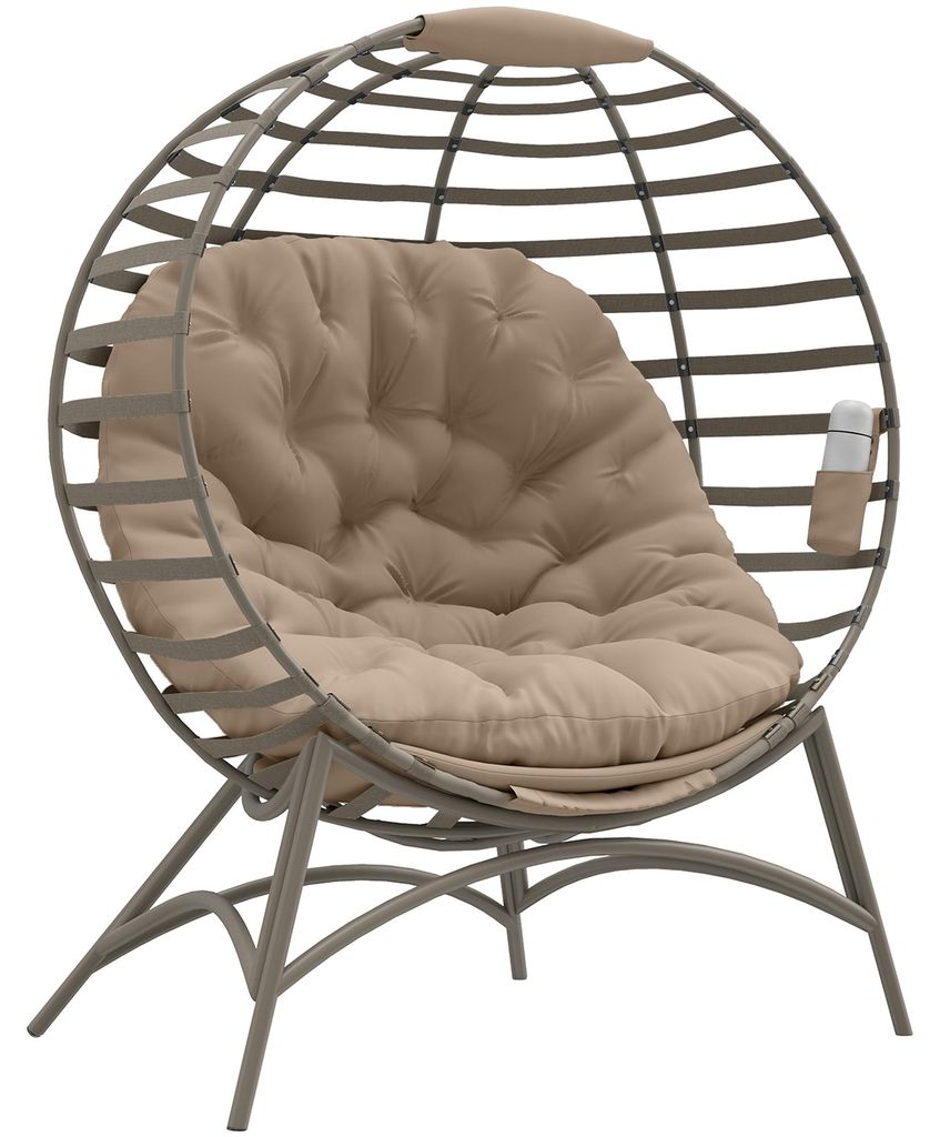 Outsunny Papasansessel Gartenstuhl 1 sitzer Korb-Stuhl mit Produktbild 
