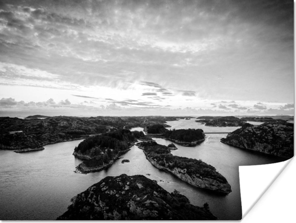 MuchoWow Poster Nordseeinseln schwarz-weiß Foto 40x30 cm - Plakate für die Wände - Poster Wohnzimmer