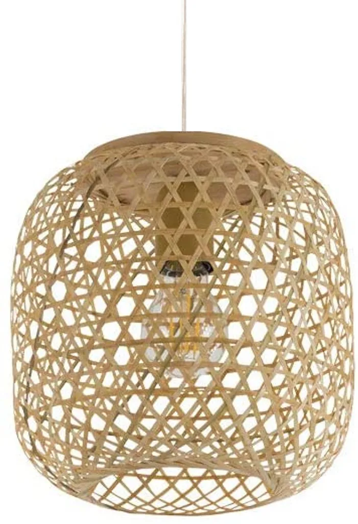 Luminaire Suspension Fait Main en Bambou Sakiya D25cm - Abat-jour Tressé