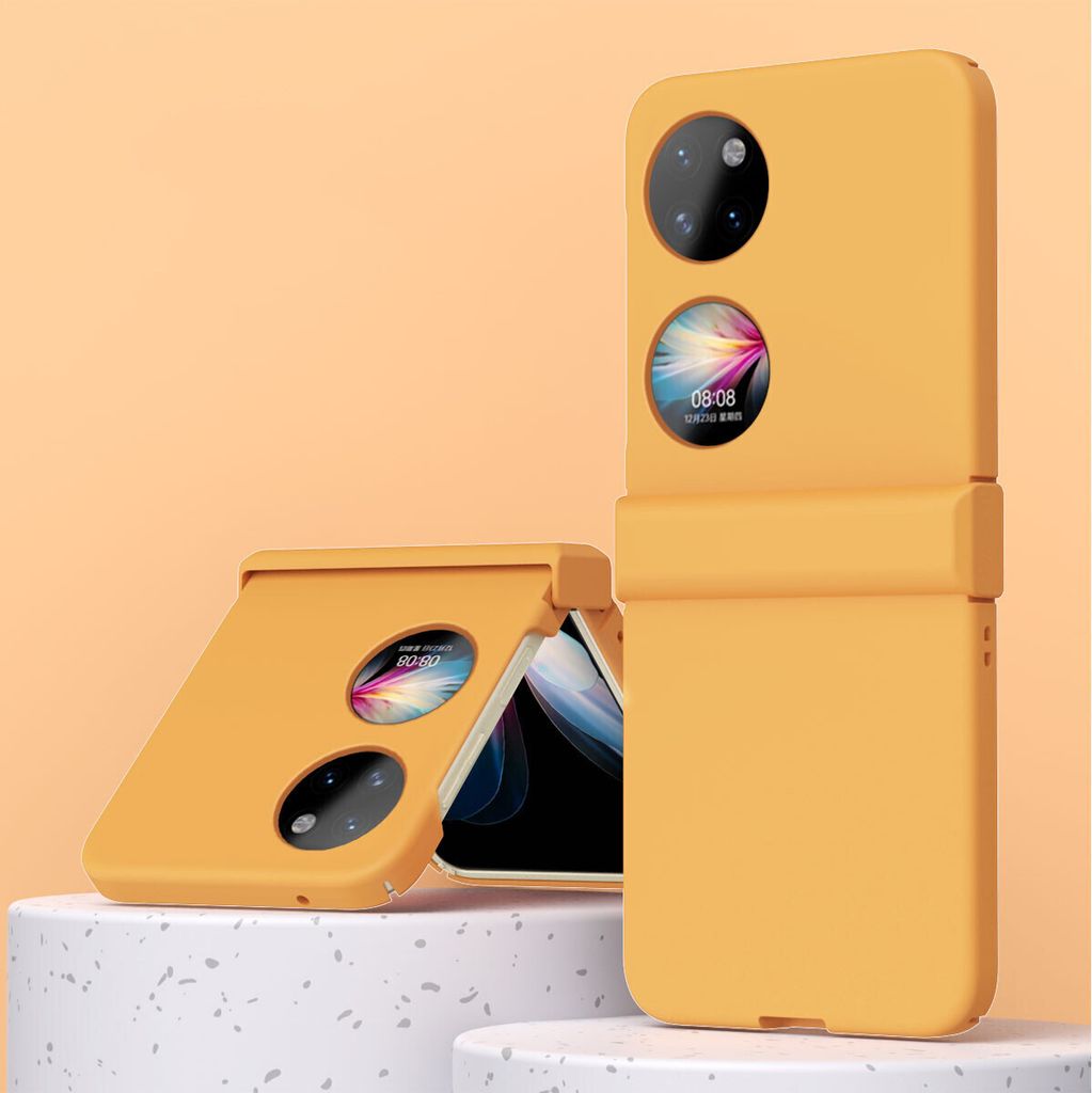 Huawei P50 Pocket Hülle, Scharnierschutz Matt PC Stoßfest Kratzfest Schutzhülle für Huawei P50 Pocket Orange