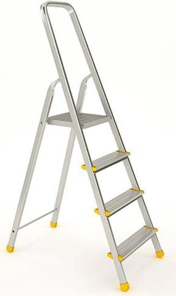 Metal Single Giraffe Einseitige-Aluminium-Bügelleiter | 6 Stufen | 194cm hoch | Leiter, Trittleiter, Stufenleiter, Stehleiter, Haushaltsleiter