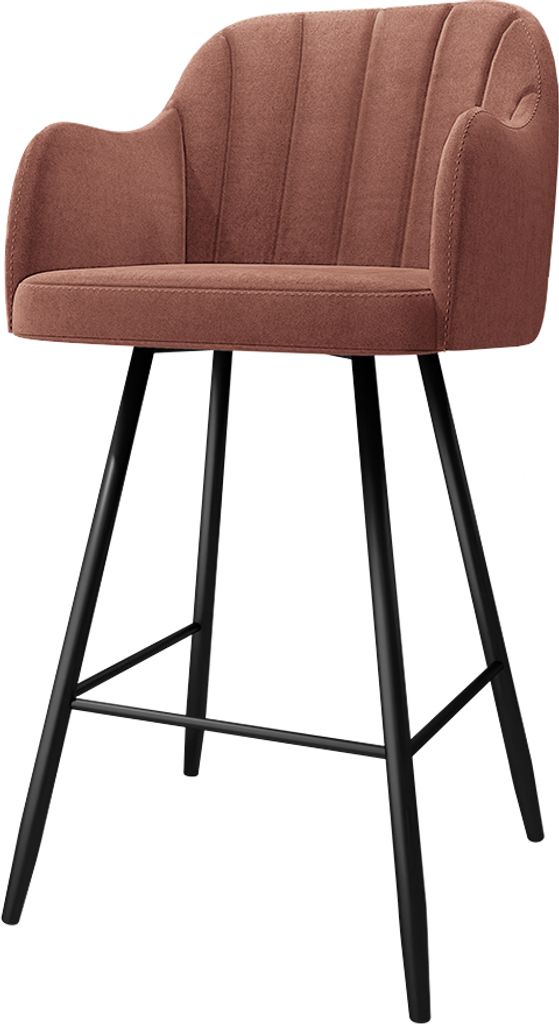 MIRJAN24 Barhocker SH1, Polsterhocker, Barstühle, Beine aus Metall, 56x52x105 cm (Farbe: Magic Velvet 2258)