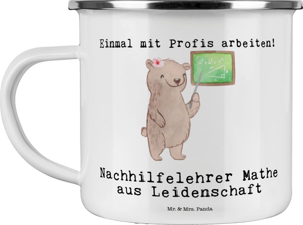 Mr. & Mrs. Panda Tasse Emaille Nachhilfelehrer Mathe Produktbild 