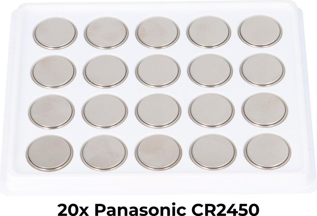 Panasonic CR2450 – 20x Lithium Knopfzellen 3 V, 620 mAh (IEC CR2450)
