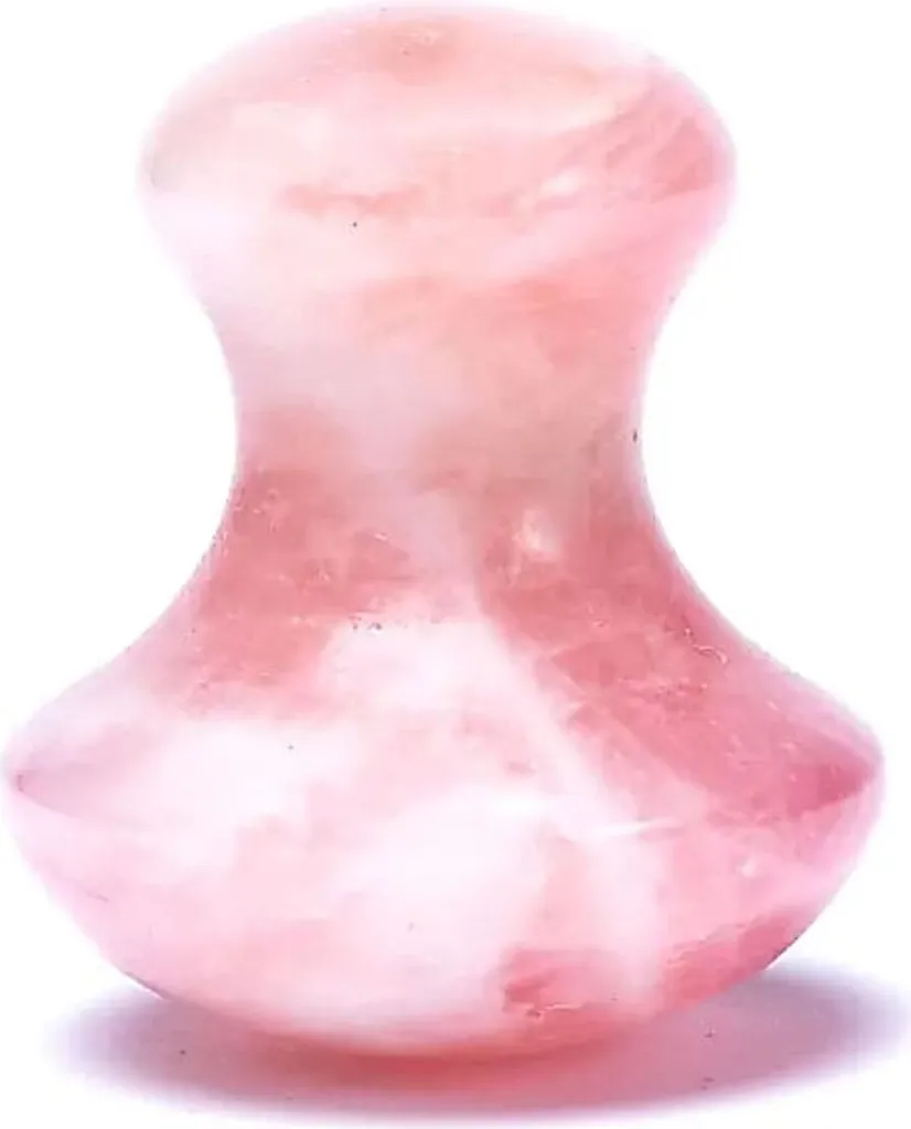 Masseur Champignon Quartz Rose 4x3,5 cm - Outil de Massage Visage
