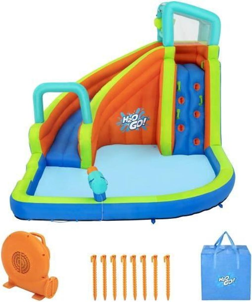 Aufblasbarer Wasserpark Bestway Turbo Splash H2OGO!, 3,65 x 3,20 x 2,70 m, PVC, bis 90 kg, mit Gebläse, ab 4 Jahren