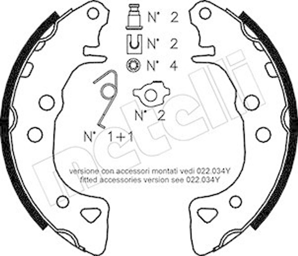 METELLI Bremsbackensatz Trommelbremse Hinten passend für PEUGEOT 106 II Schrägheck (1A, 1C) 165,0mm 53-0021K