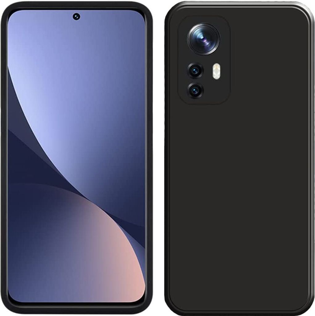 Xiaomi 12 Pro Hülle, Flüssig Silikon Weich Gummi Schutzhülle für Xiaomi 12 Pro Black