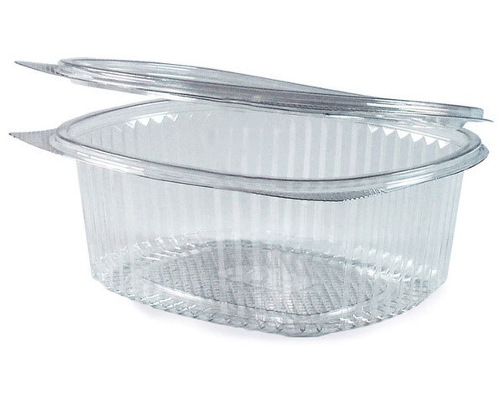 100x Feinkostbecher oval klar mit Deckel 500 ml (PET) Produktbild 