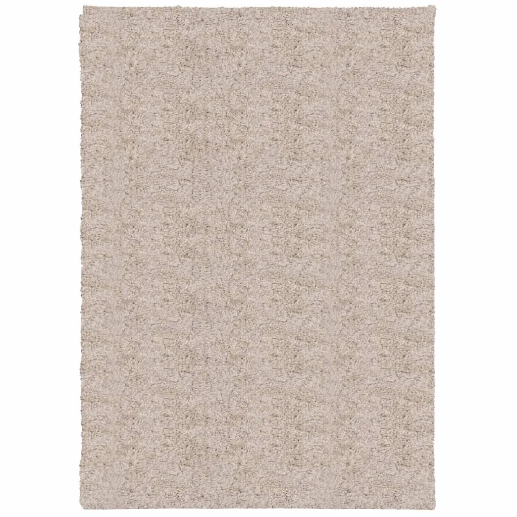 Tapis de Salon Anti-Froid Shaggy Beige 160x230 cm Poils Longs Doux