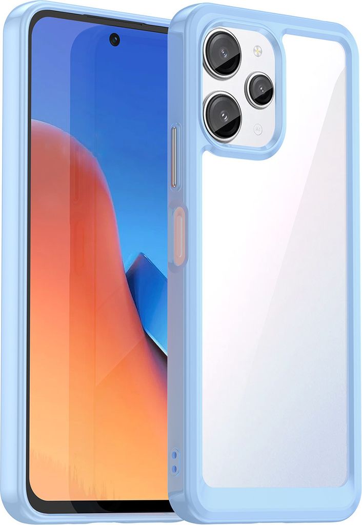Schutzhülle für Xiaomi Poco M6 Pro 5G/Redmi 12/Redmi 12 5G Klar Rückseite Stoßfeste TPU Silikon Bumper Hülle Blau