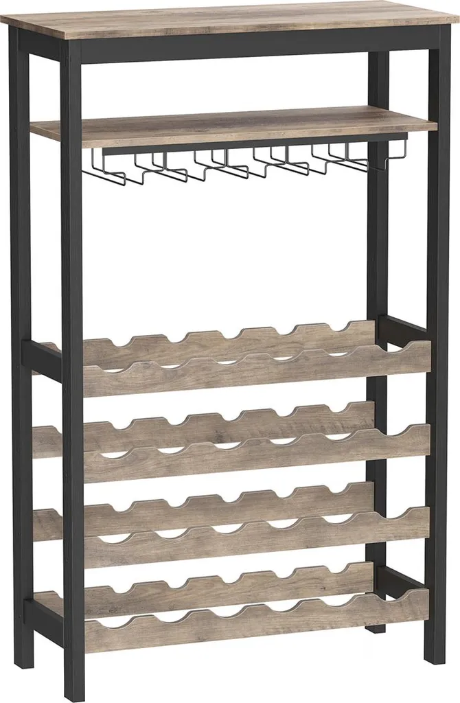 Support bouteilles et verres pour bar maison - Idée cadeau œnologie