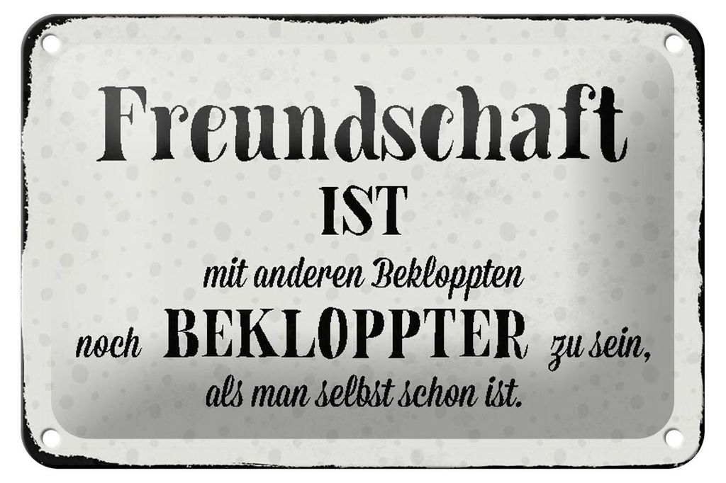 Blechschild Spruch 18x12cm Freundschaft ist mit anderen