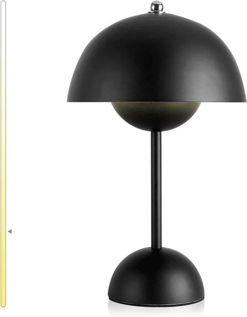 Lampe de table LED sans fil pour terrasse et chevet noire tactile