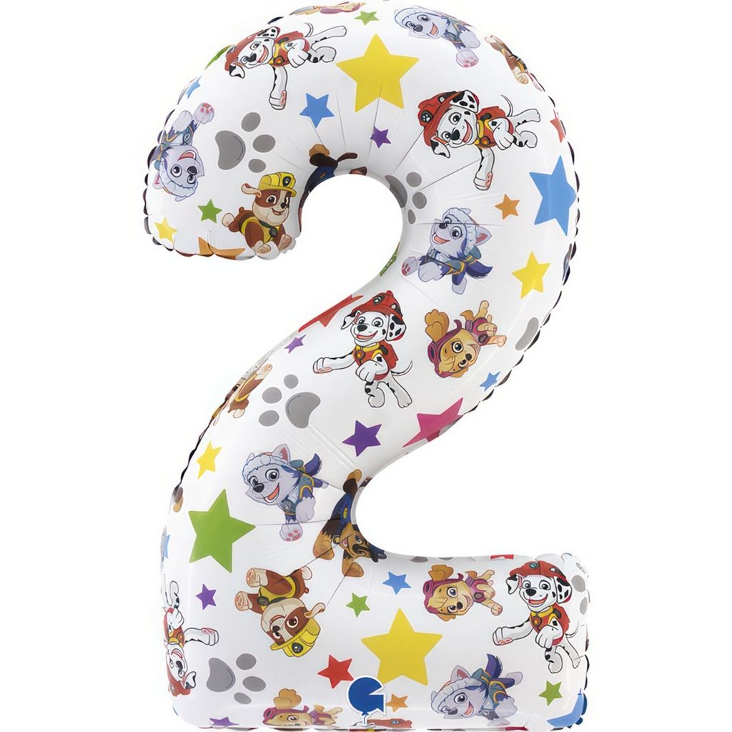 Pallone in foil numero gigante 26"/66cm | Paw Patrol #2 Immagine del prodotto 