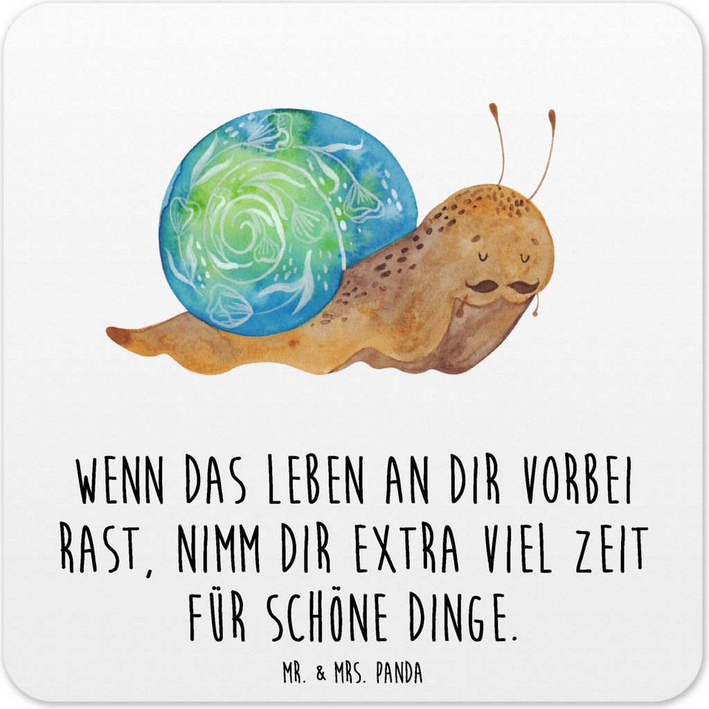 Mr. & Mrs. Panda Untersetzer für Gläser Schnecke Sir 15er Set - Weiß - Geschenk, Tisch, Tassenuntersetzer, Schnecken, Lebenszeit, Glas-Untersetz...
