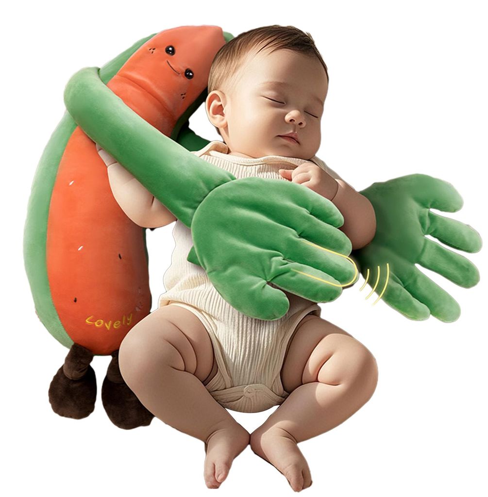 Babyschlaf-Beruhigungskissen, niedliches Plüschtier, fruchtförmiges Kuschelkissen, sanftes Streicheln, beruhigendes Spielzeug zum Kuscheln, Vorbe...