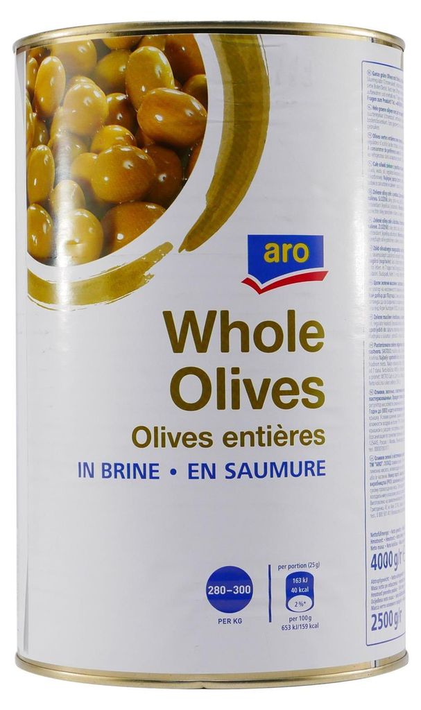 aro Whole Grüne Oliven Ganz 4,0KG Produktbild 