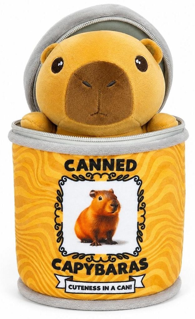 Capybara Kuscheltier in Dose, Plüschtier sortiert, ca. 19 cm weich Kinder Deko Geschenk