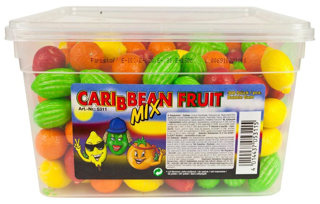 Carribean Fruit Mix Bubble Gum fruchtige Kaugummi Mischung Produktbild 