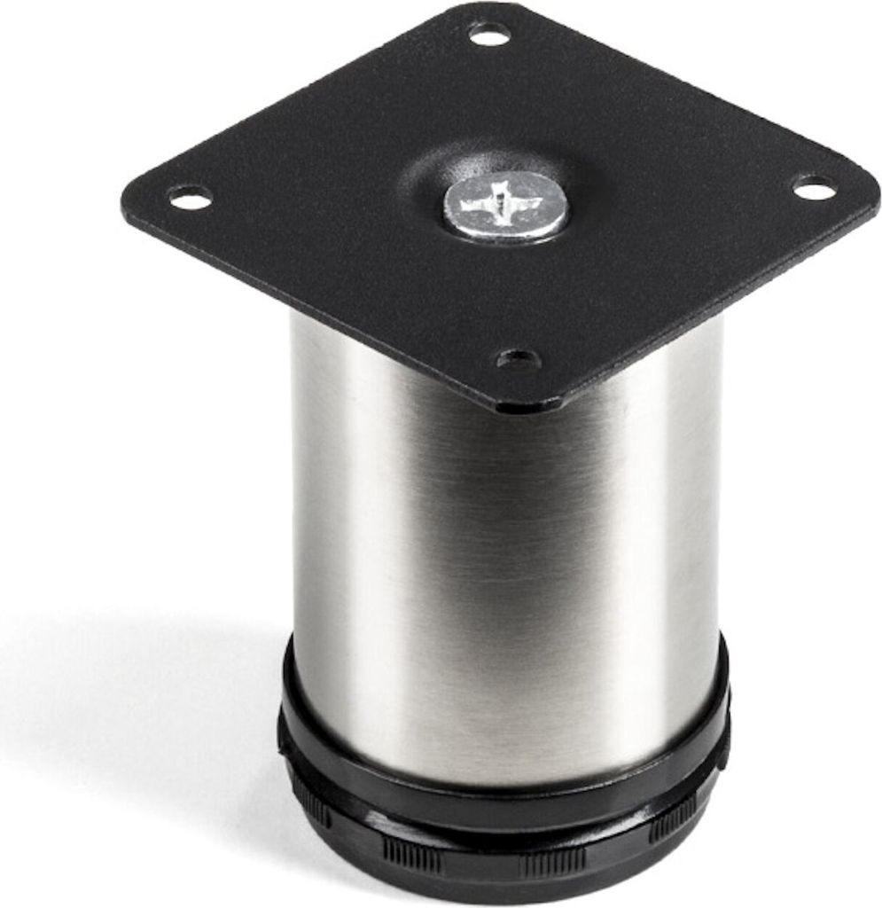 Möbelfuß JIM Sofafuß echt Edelstahl Ø 50 mm / Höhe: 80 mm hohe Belastbarkeit durch extra starke Rohrwandung SO-TECH