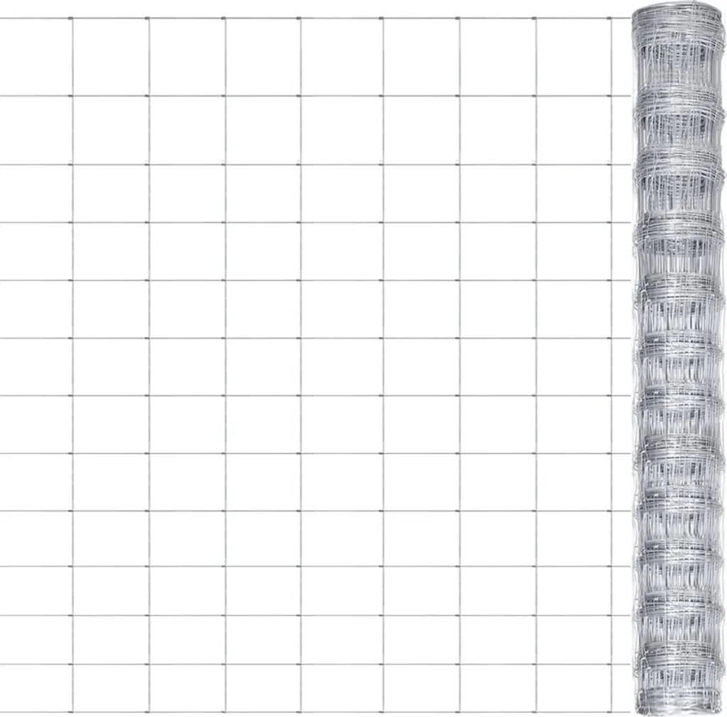 Recinzione Acciaio Zincato 50x1,25 m | Rete da Giardino Argento