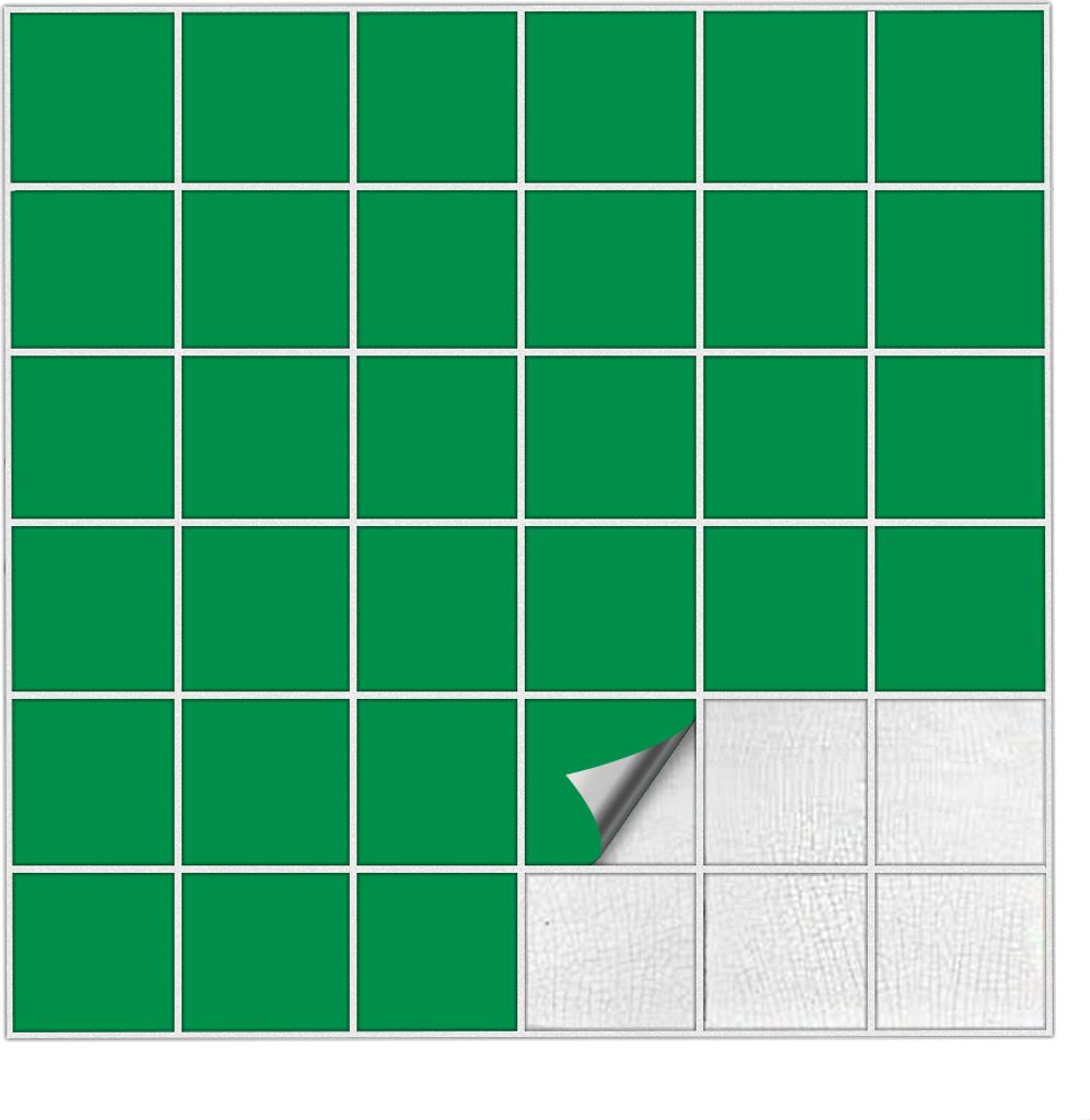 Fliesenaufkleber Für Bad, Küche etc Hellgrün 62 matt 7,5 x 7,5 cm 100 Stück