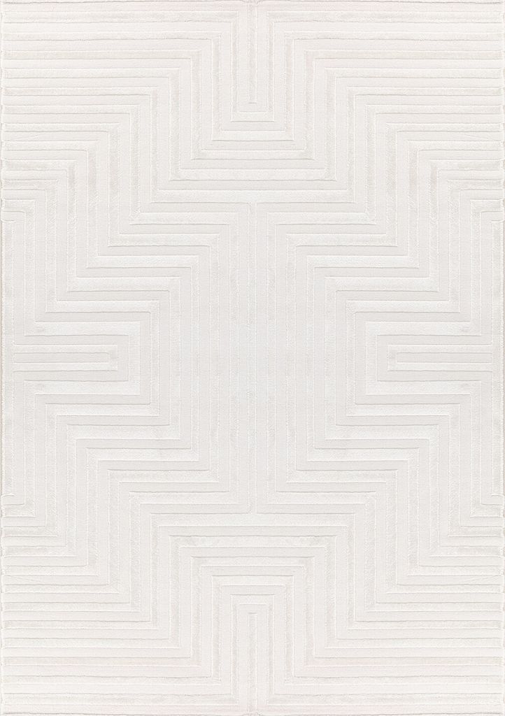 Villa Möbel Sahique Wohnzimmer-Teppich, Designteppich, Rechteckig, Geometrisch, Farbe:Creme, Grösse:280x370 cm
