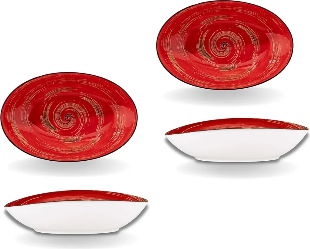 Wilmax Rosso 25cm WL-669240/A2 Ciotola Ovale Porcellana di Lusso