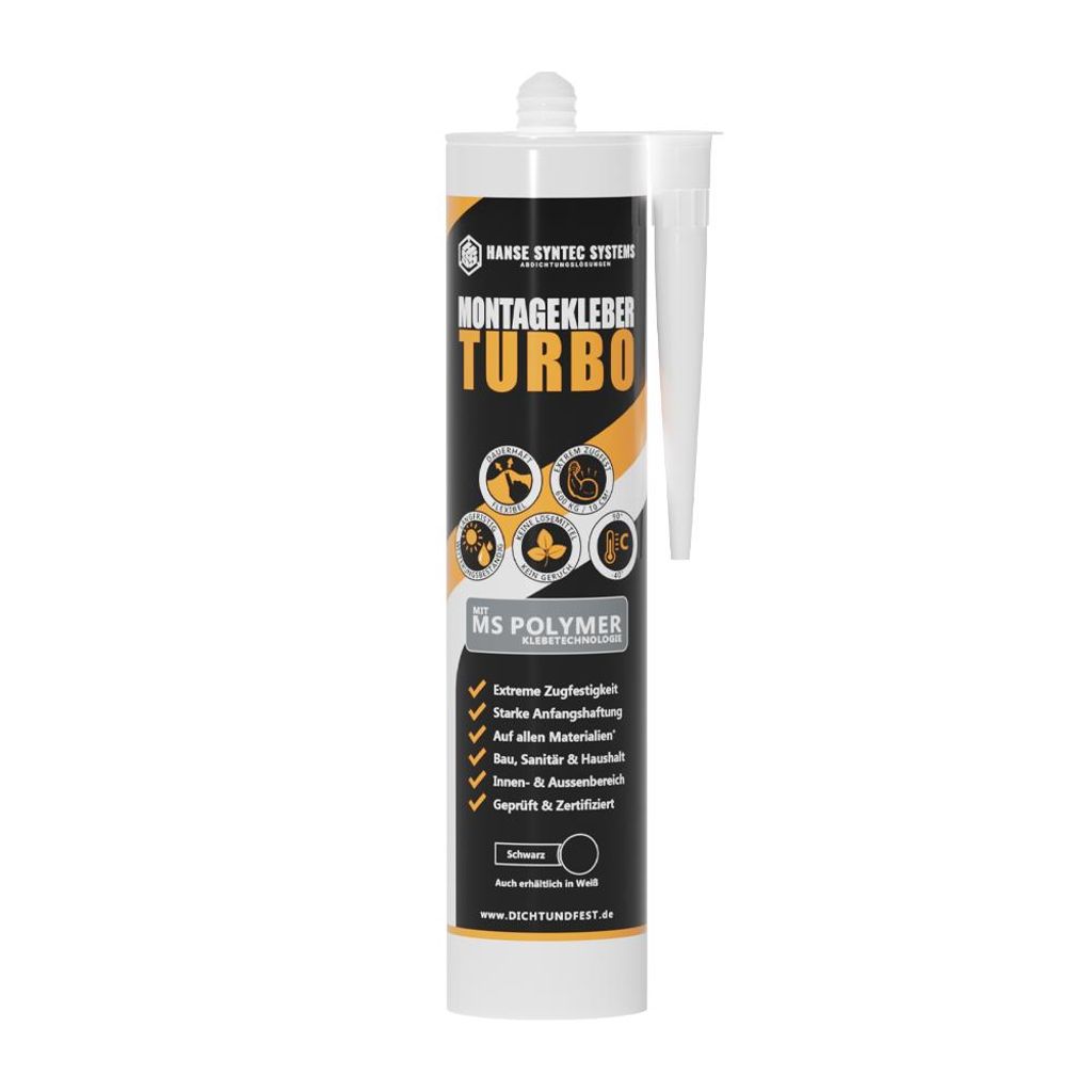 Montagekleber Turbo 290ml schwarz –High Tack Kraftkleber Produktbild 